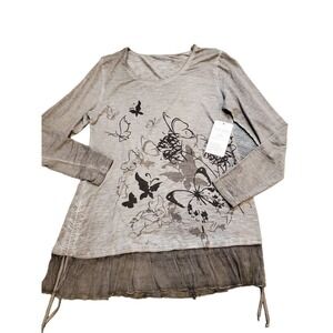 NWT Soft‎ Surroundings Butterfly Longline top XS